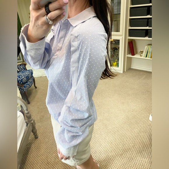 Chelsea and walker blue stripe button up - Picture 5 of 6